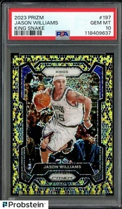 Panini King Snake Prizm #197 2023 Jason Williams Kings PSA 10 GEMA como nuevo - Imagen 1 de 2