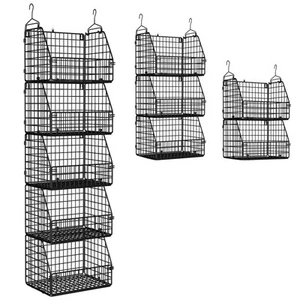 Stackable Wire Storage Baskets for Kitchen Closet Pantry, Hanging Closet Orga... - Picture 1 of 7