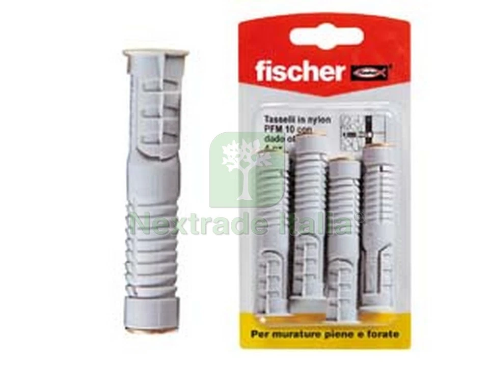 12BLISTER TASSELLI IN NYLON "PMF" RICAMBIO PER MENSOLE "CSB CPF" PFM 8K IN BLIS: - Immagine 1 di 1