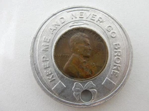 *1946 ELKHART PAINT & WALL ENCASED WHEAT PENNY #Q108 - Picture 1 of 5