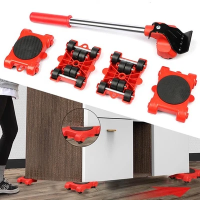 Möbelheber 4 Rollen 4 Heber Brauner Möbelbausatz 18-Teilig↔ ∧ - Bild 1 von 4