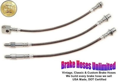 CONJUNTO DE MANGUEIRA DE FREIO INOXIDÁVEL Ford Mustang 2.3L Turbo, 3.3L, 4.2L 1980 1981 - Imagem 1 de 2