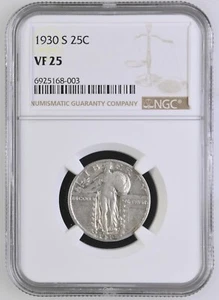 1930-S Standing Liberty Quarter 25C - NGC VF25 - Picture 1 of 4