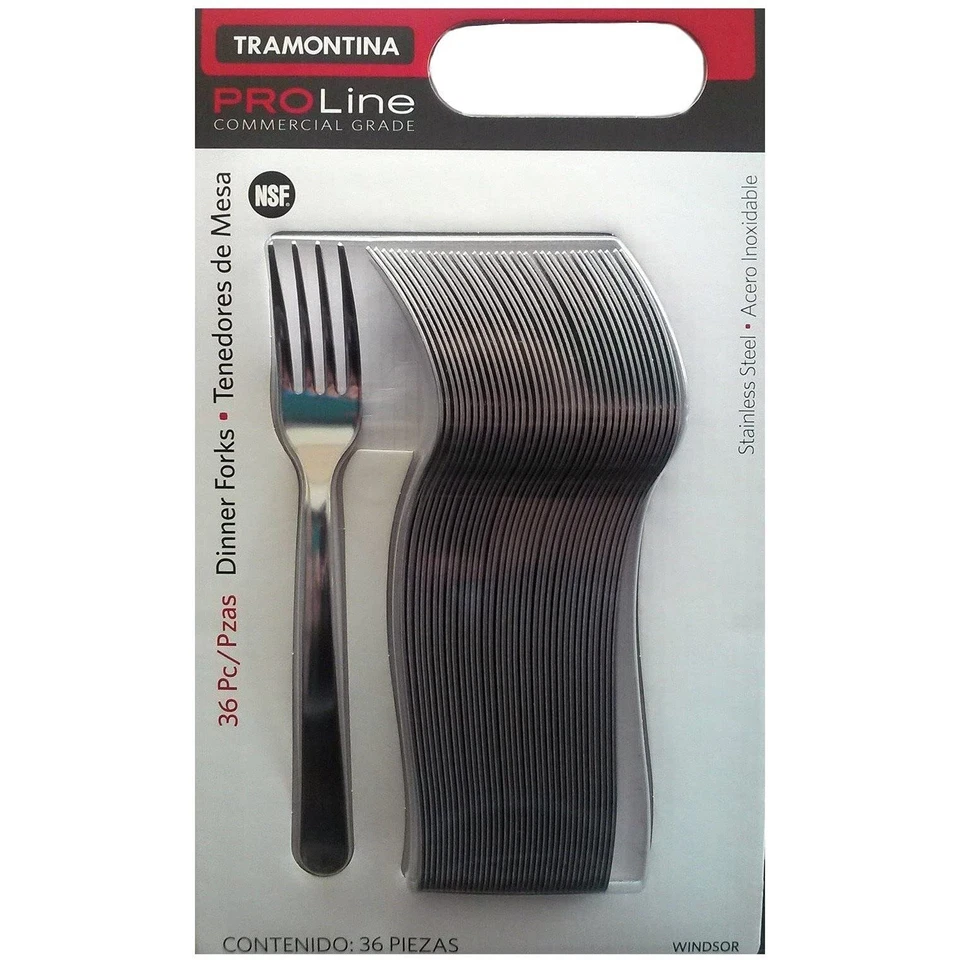 Pro Line 36-Piece Stainless Steel Dinner Forks Commercial Grade 11.5" - Image 1 of 1