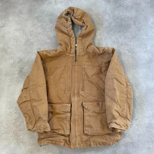 Chaqueta Carhartt Active Niños Mediana Cremallera Completa Forrada Sherpa Ropa de Trabajo Abrigo, Beige - Imagen 1 de 11