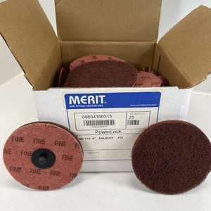Merit Abrasives Powerlock 4" Dia. Quick Change Type 3 Fine Disc QTY (25) - Picture 1 of 5