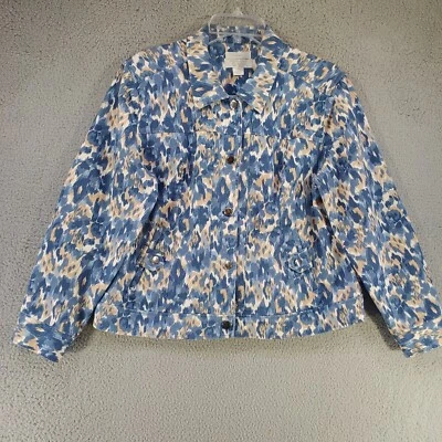 Christopher Banks Denim Jacket Womens Petite Large Button Front Stretchy Cotton - Image 1 of 4