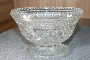 Vintage Obst-Dessertschale mit Fuß Schale Kristallmuster 6,5" mal 4" hoch Nachlassverkauf - Bild 1 von 10