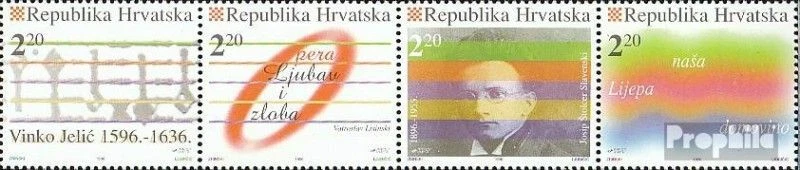Croácia 371-374 quad strip perfeito/MNH 1996 música croata - Imagem 1 de 1