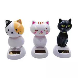 Solar Shaking Head Cat Ornament Car Dashboard Decor Car Home Room Decor - Picture 1 of 14