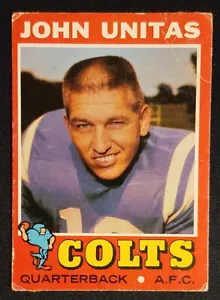 1971 Topps #1 Johnny Unitas Baltimore Colts (HOF) LOW GRADE (creases/glued back) - Picture 1 of 3