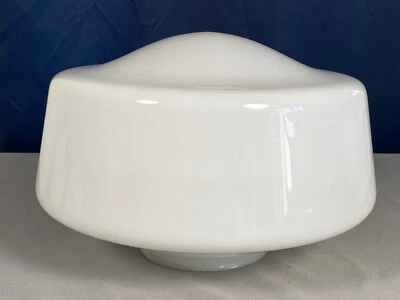 Antigua pantalla de vidrio de leche 9 3/4"D, pantalla de luz para escuela, auténtica, original Foto 1 de 4