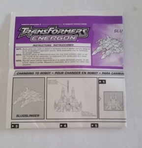 Transformers instruction booklet only - Energon Slugslinger - Bild 1 von 1
