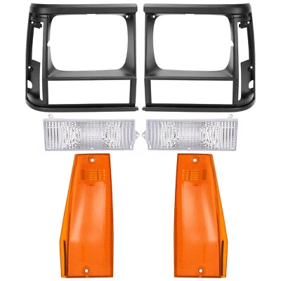 6PCS Headlight Bezel Door Side Marker Parking Light Lamp For Jeep Cherokee 91-96 - Image 1 of 4