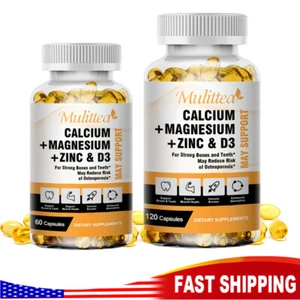 Calcium Magnesium Zinc with Vitamin D3 Softgels For Bone Teeth & Muscle Health - Picture 1 of 12