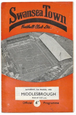 1962/63 Division 2 - SWANSEA TOWN v. MIDDLESBROUGH - Image 1 of 2