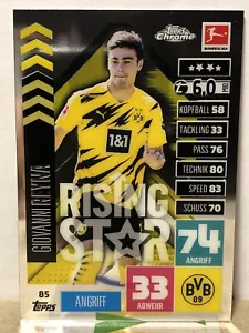 2020-21 Topps Chrome Match Attax Bundesliga Giovanni Reyna Rising Star - Bild 1 von 2