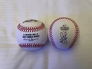 Béisbol Texas Rangers LEODY TAVARES Firmado OML 2023 Serie Mundial PRUEBA - Imagen 1 de 2