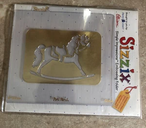 Ellison SIZZIX #38-9568 ROCKING HORSE Brass Stencil & Folder ~ 2003 - Picture 1 of 3
