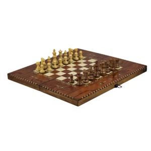 Helena ländliches Palisanderschach & Backgammon-Set mit entbeintem französischem Stauntonschach - Bild 1 von 8