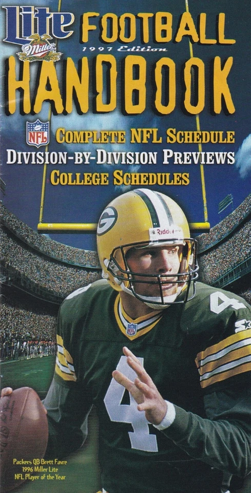 1997 Miller Lite NFL Handbook-Brett Favre Cover -Vintage Collectible -Excellent! - Image 1 of 1