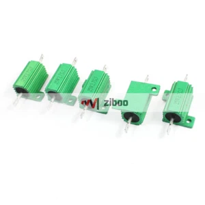 5Pcs 25W 2.7 Ohm Chassis Mount Aluminum HeatsinkWirewoundResistors 63x28x15mm✦Kd - Picture 1 of 4
