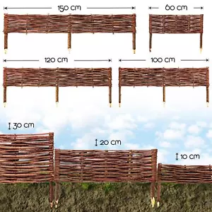 Beeteinfassung Weide Steckzaun Weidenzaun Beetumrandung Rasenkante Palisade Holz - Bild 1 von 48
