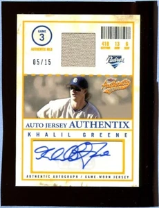 2005 Khalil Greene Fleer Authentix Jersey Auto #/15 - Picture 1 of 2