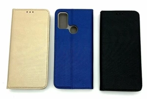 Tasche für A1 Alpha 21 / Alcatel 3L 1S 2021 - Book Quer Case Cover Schwarz Blau - Bild 1 von 11