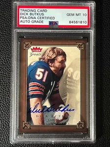 Dick Butkus Chicago Bears 2004 Fleer Greats Signed Autograph PSA DNA Auto 10 *10 - Picture 1 of 2