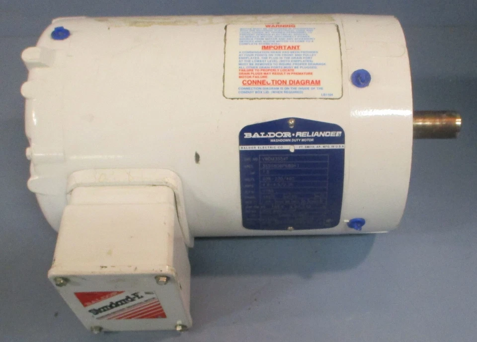 Baldor Reliance VWDM3554T Washdown Duty Motor 35SS606P689H1 1.5HP 7/8" Shaft Dia - Image 1 of 4
