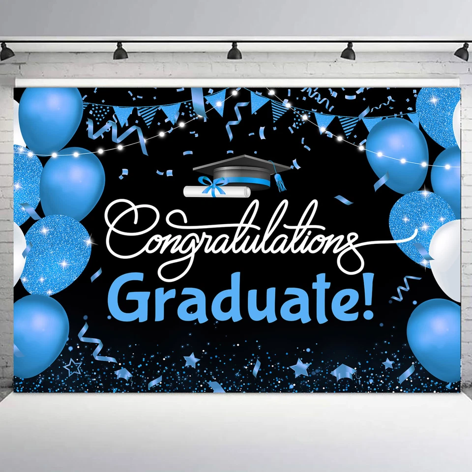 Globo de 10x8 pies negro y dorado 2025 graduación foto fondo accesorios de estudio Foto 1 de 4