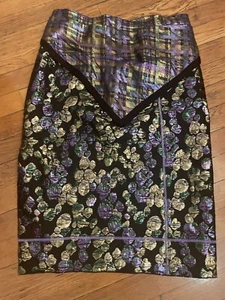 Marc Jacobs Metallic Jacquard Skirt Size 6 - Picture 1 of 5