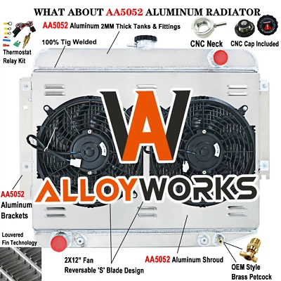 3 Row Radiator Shroud Fan For 1966-69 Dodge Charger 500 R/T 6.3L 7.0L 7.2L V8 Foto 1 de 4