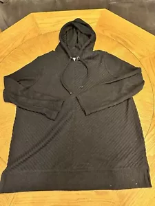 Nine West Damen Übergröße XXL kuscheliger Pullover Hoodie gestreift schwarz - Bild 1 von 7