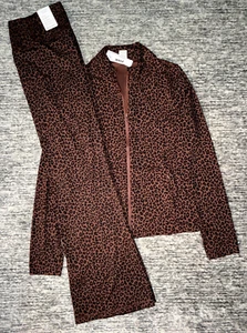 Victoria's Secret Pink Leopard Relay Full Zip Jacke + Flare Leggings Set L XL💖 - Bild 1 von 12