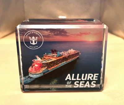 ROYAL CARIBBEAN ALLURE of the SEAS Crystal Block - NEW IN BOX - Image 1 of 4