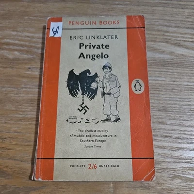 ERIC LINKLATER.PRIVATE ANGELO.1ST S/B PENGUIN 1958 1245.HUMOUR WAR EUROPE D - Image 1 of 4
