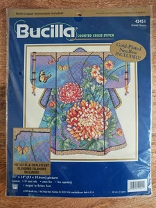 Vintage 1999 Bucilla orientalischer Kimono gezählt Kreuzstich Set 42451 neu versiegelt - Bild 1 von 2