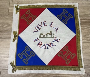 Hermes Silk Scarf Carre Soie Vive la France 42x42 Cm Rare Vintage - Picture 1 of 10