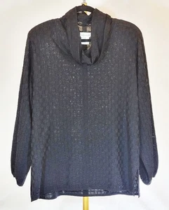 Exklusiv Misook schwarzer Rollkragenpullover gewebt kariert Gr. M - Bild 1 von 10