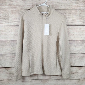 NUEVA Chaqueta Acolchada Lady Hagen GOLF Cremallera Completa Beige Talla Grande Nueva - Imagen 1 de 8