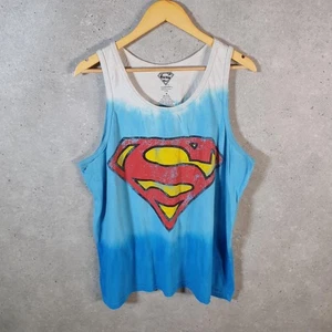 Vintage Superman DC Comics Grafik Weste Herren mittelblau Film Superheld Logo - Bild 1 von 7
