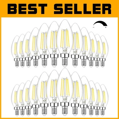 Dimmable E12 Candle Shape LED Bulbs, 24-Pack - 600 Lumens & 5000K Bright Light - Image 1 of 4