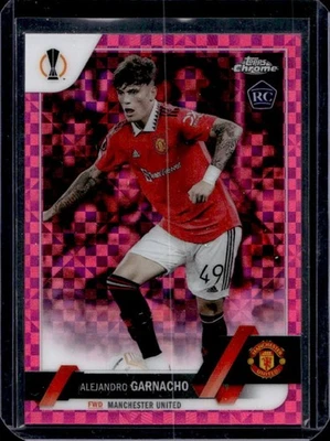 2022 Topps Chrome UEFA Alejandro Garnacho RC Pink X Fractor #202/250 Man U - Image 1 of 2
