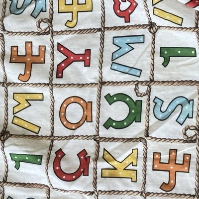 Sábana cuna vintage DUNDEE ABC hecha en EE. UU. mezcla de algodón para niños pequeños Foto 1 de 3