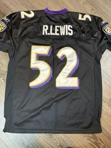 Camiseta cosida Reebok On Field Ray Lewis #52 Baltimore Ravens NFL talla 52 negra - Imagen 1 de 8