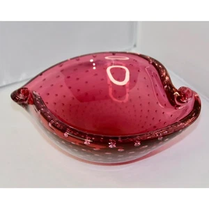 GUNNEL NYMAN ANNI 40 DA COLLEZIONE VETRO ARTISTICO SOFFIATO A MANO BOLLA D'ARIA PIATTO CIOTOLA - Foto 1 di 10