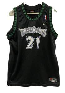 Vtg Nike NBA Kevin Garnett #21 Minnesota Timberwolves Jersey Black XL Length #R - Picture 1 of 11