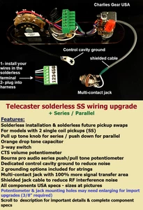 Fender Telecaster Solderless SS Wiring Upgrade + Series / Parallel - Picture 1 of 9